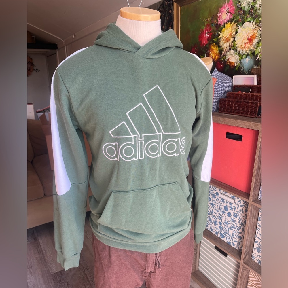 Adidas organic cotton hoodie. Green size SMALL